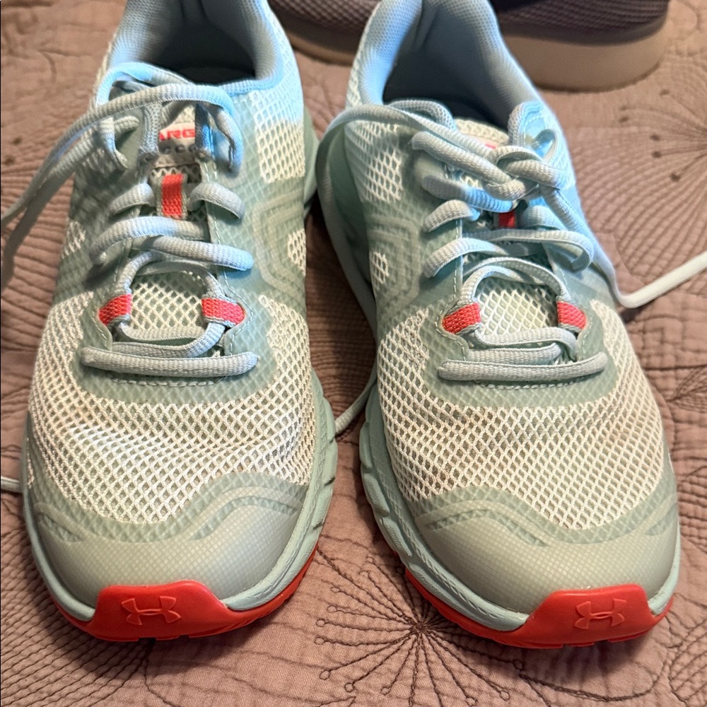 Under Armour womens Aqua and Coral Sneakers